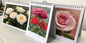 Un calendrier avec photos de roses