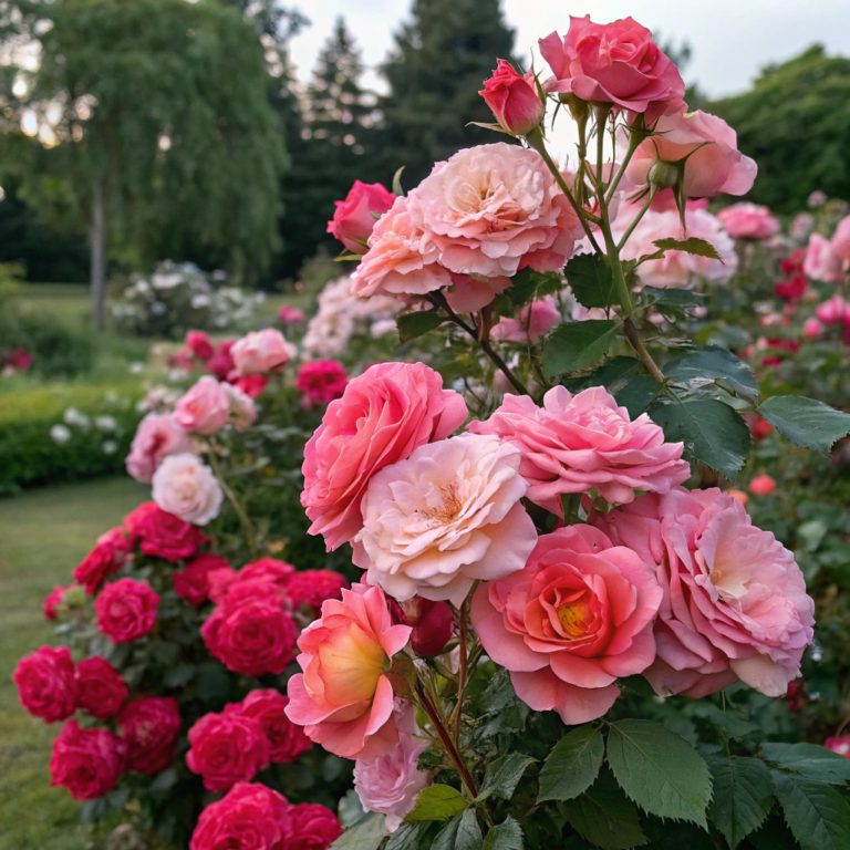 Un massif de rosiers floribundas (1)